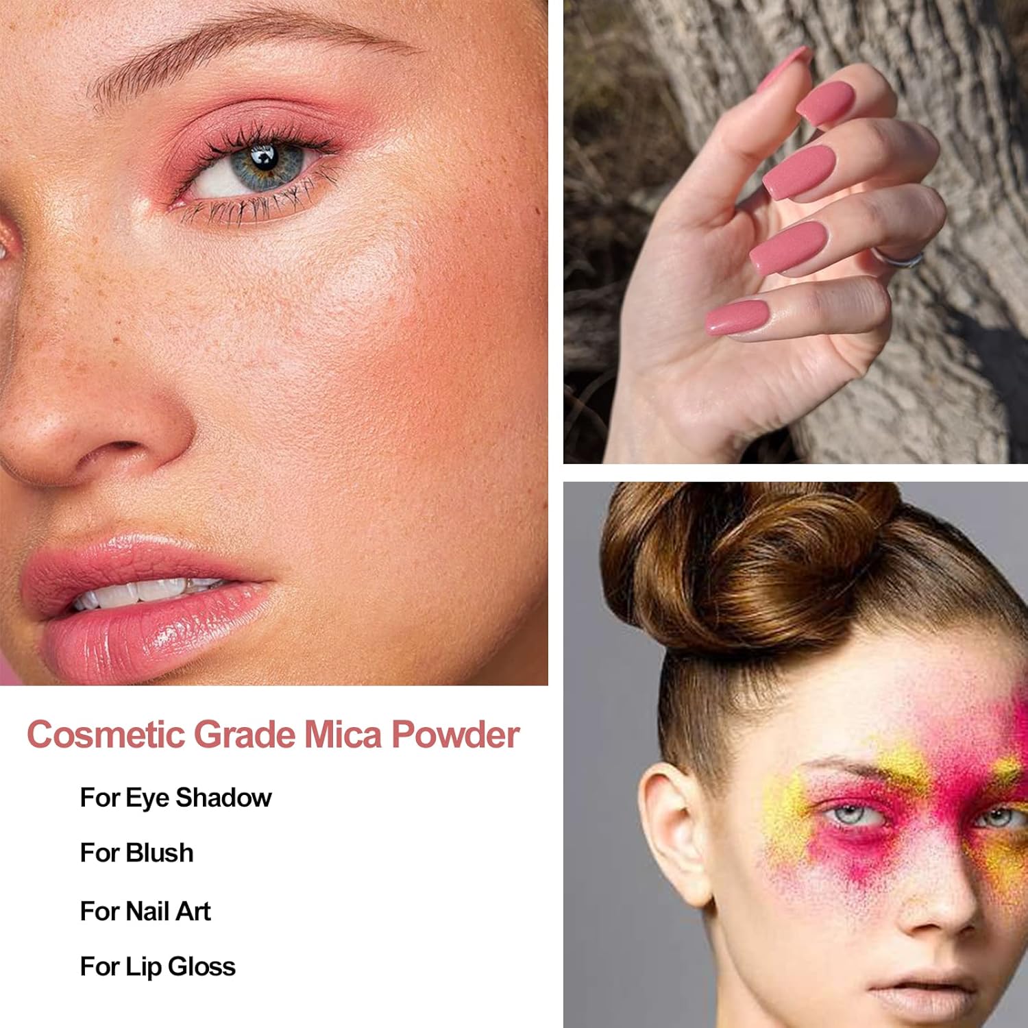 Pink Mica Powder for Epoxy Resin 3.5 oz /100g Powdered Pigment for Soap Colorant Bath Bomb Dye, Cosmetic Grade for Lip Gloss, Acrylic Nails Polish, Craft Projects - Image 4