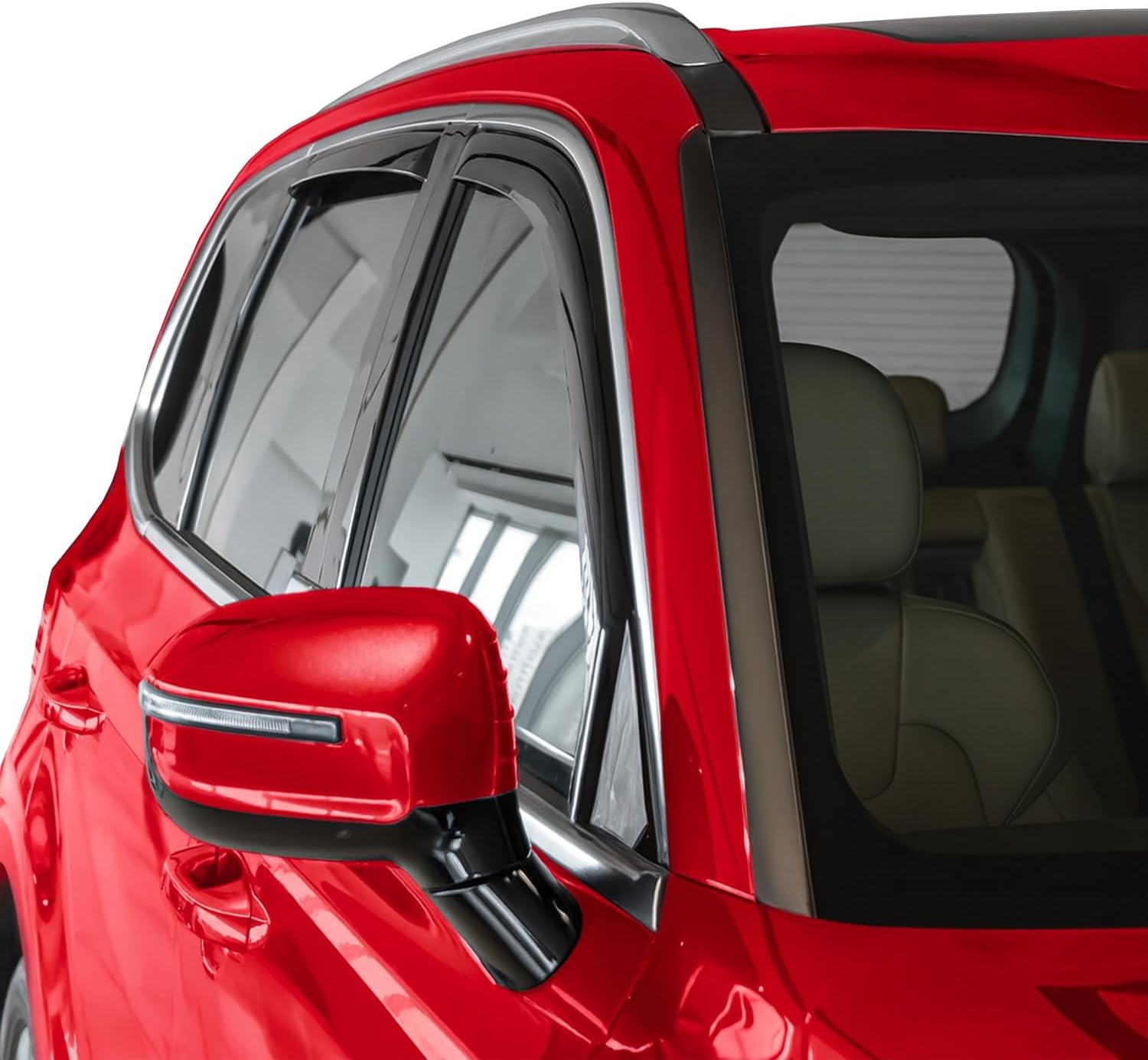 voron glass in-channel extra durable rain guards for kia telluride 2020-2026, window deflectors, vent window visors, 4 pieces - 200733 for telluride 20-26