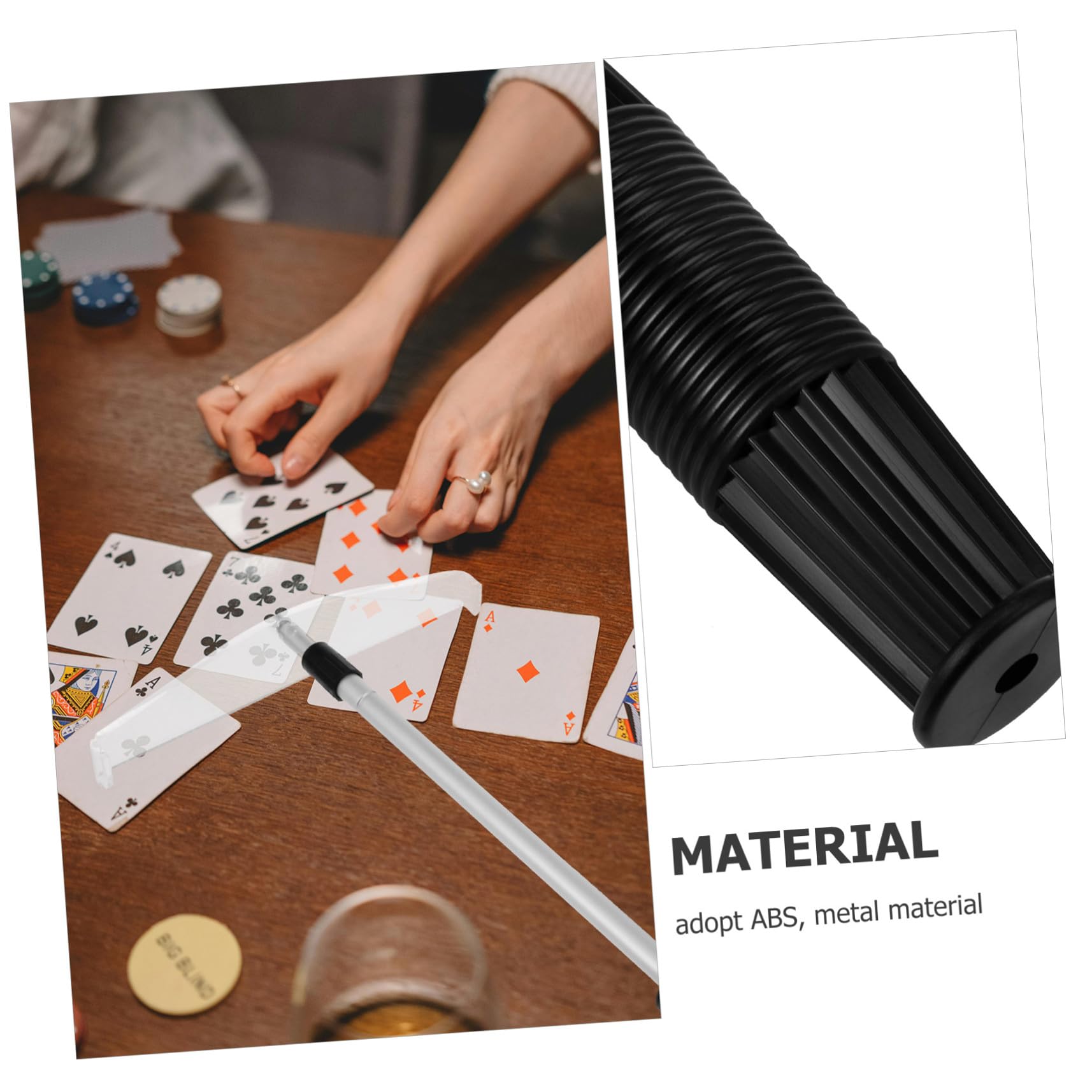 HEALSOPTHY Râteau Pour Jetons De Poker Collecteur Inoxydable Rouge - Accessoire Jeux De Cartes