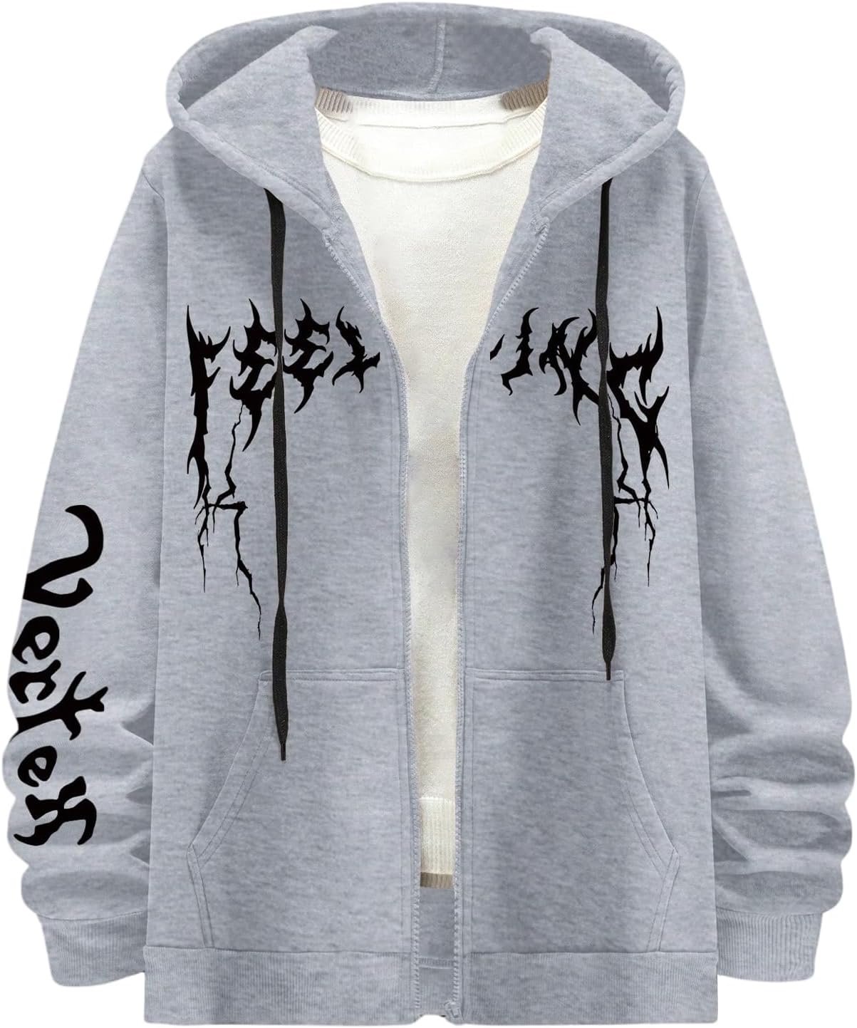 SOLY HUX Men's Graphic Zip Up Hoodies Sweatshirt Drawstring Long Sleeve Casual Streetwear Jacket