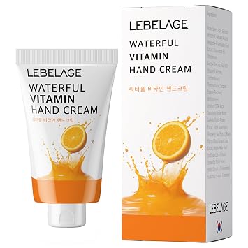 LEBELAGE Waterful Vitamin Hand Cream 3.38oz | Lightweight Moisturizing Hand Lotion with Vitamin-Infused Formula | Fast Absorbing Non-Greasy Texture for Daily Hand Care | Korean Skincare