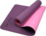 Glymnis Tapis d'exercice de Yoga Mat épais non glissade Pilates Mat, Anti Tear Durable pour les entraînements de fitness Gym avec la sangle de port pour les femmes hommes