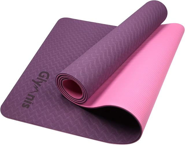 Glymnis Tapis d'exercice de Yoga Mat épais non glissade Pilates Mat, Anti Tear Durable pour les entraînements de fitness Gym avec la sangle de port pour les femmes hommes