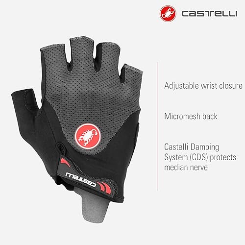 Miniatura 2 de Castelli Guantes de ciclismo Arenberg Gel 2 para ciclismo de carretera y grava L Dark Gray, Black/Yellow Fluo, Military Green, Savile Blue, Black