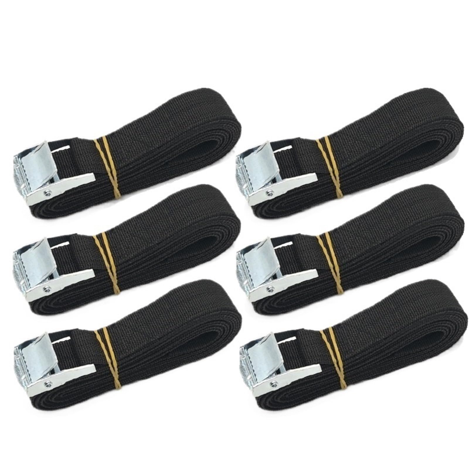 Regulowane pasy z zapadką i haczykami typu J, Paski zapadkowe 5m Multicolor 26mm Opakowanie 4/6 szt. Z blokadą zaciskową(6PCS Black)