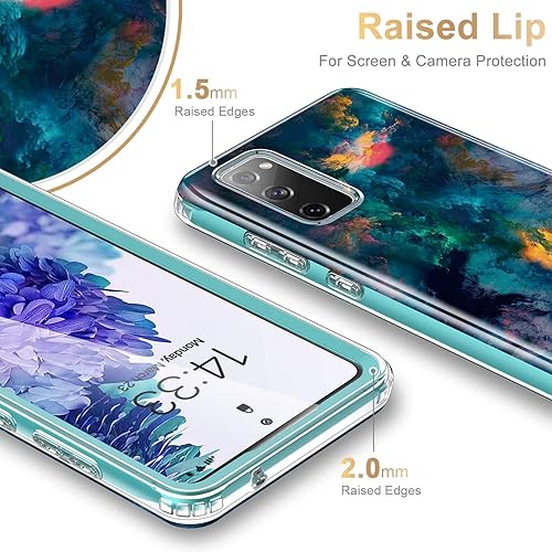 Miniatura 5 de ESDOT - Funda resistente para Samsung Galaxy S20 FE 6.5 pulgadas, con protector de pantalla integrado, protección de grado militar con diseños