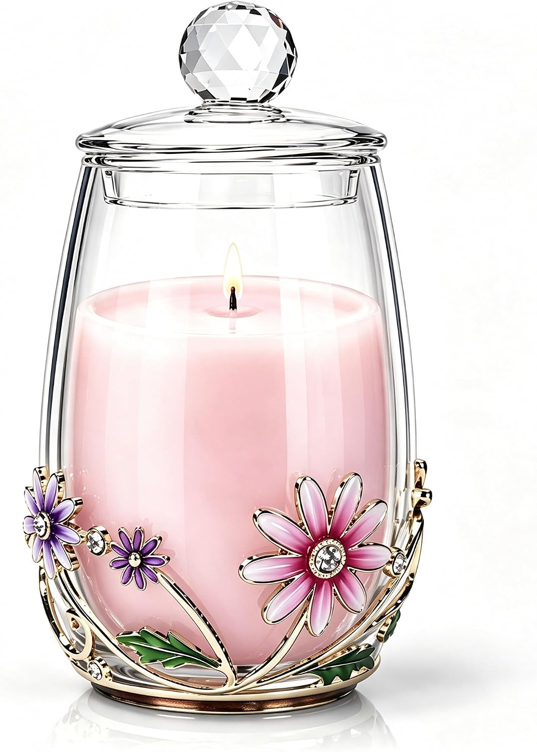 Luka Tech Gardenia scentend Candles Gifts for Women,Crystal Lid Gift Jar