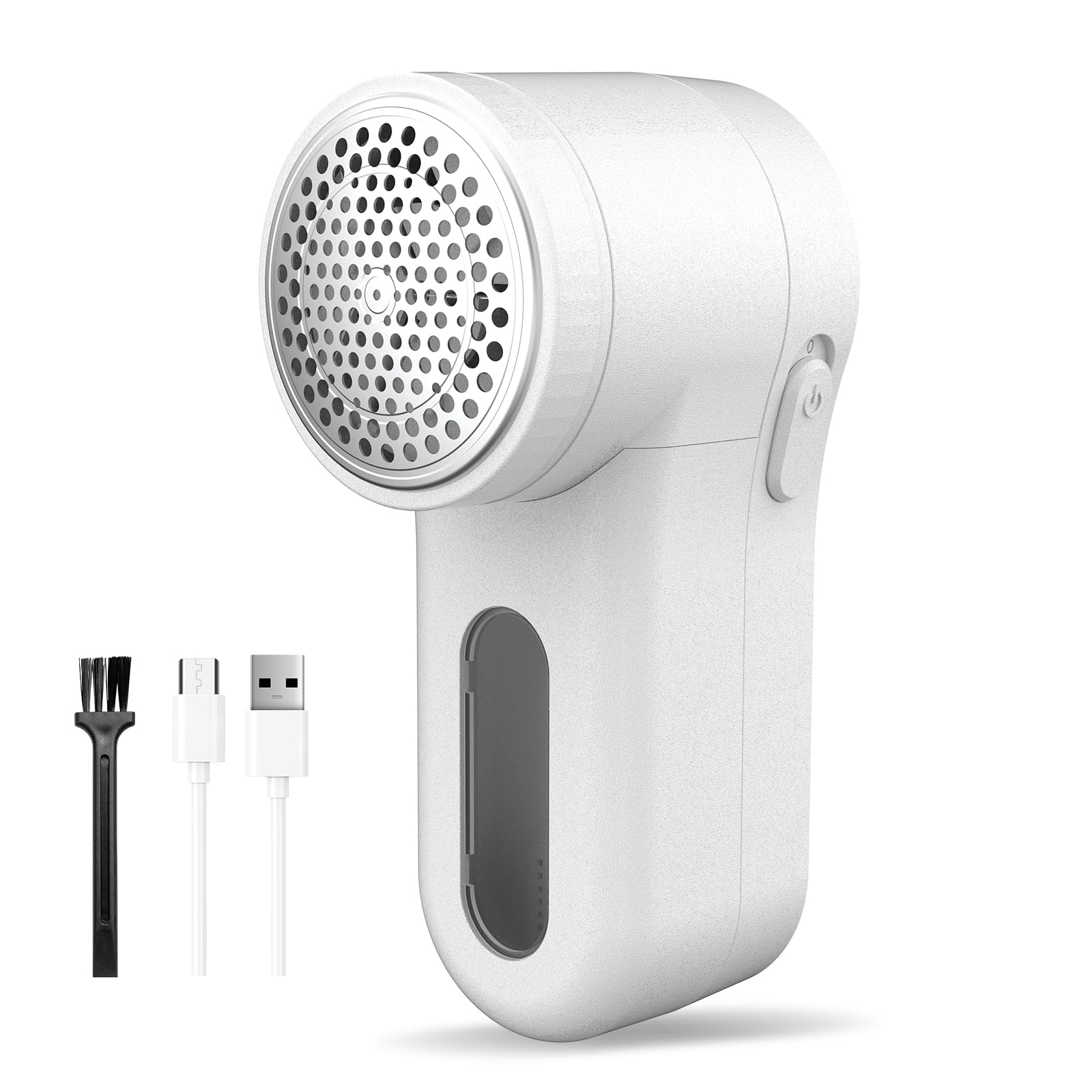 Fabric Shaver, Lint Remover Rechargeable, Electric Portable Sweater Defuzzer Digital LED Display to Remove Pilling for Clothes, Furniture, Sweater, (White)