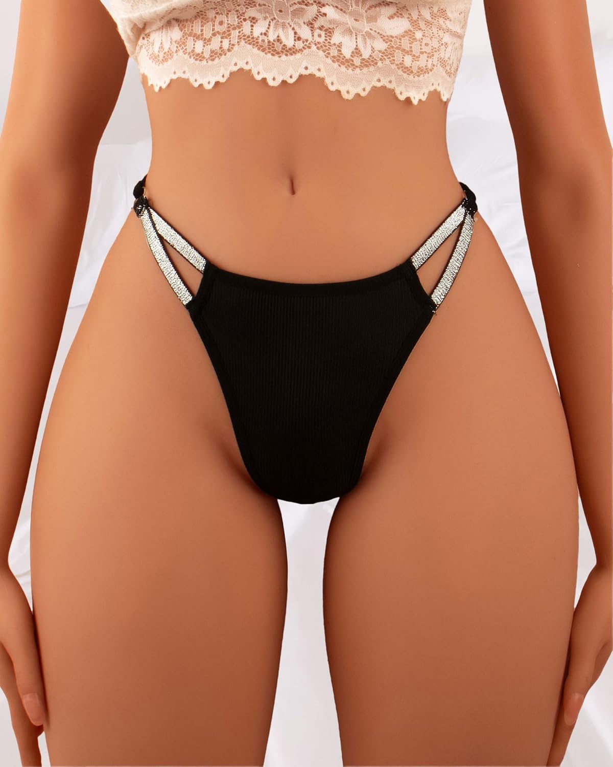 Women Glitter Underwear Panties T Back Thongs Sexy Underwear - Image 2