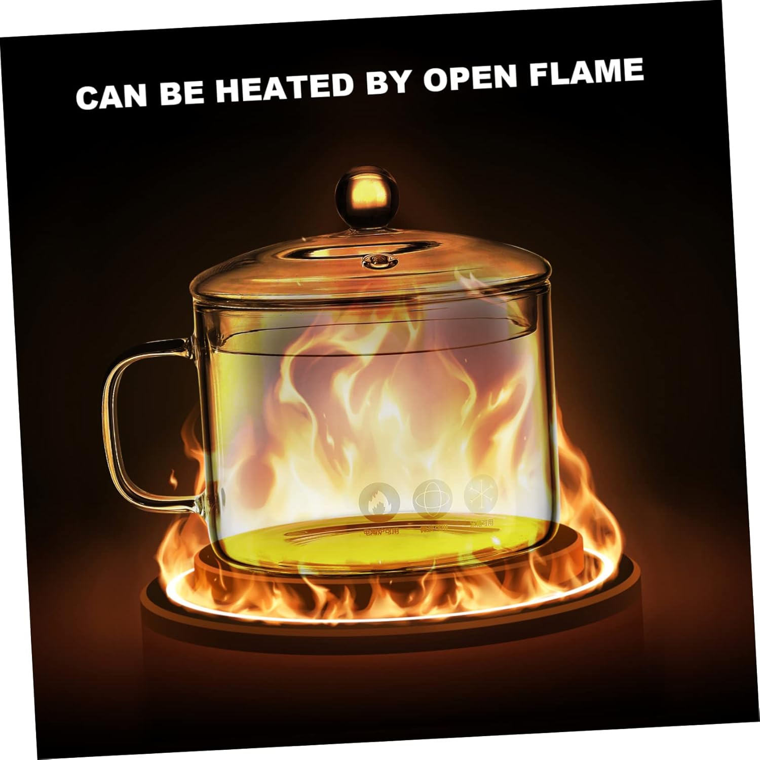 Multi Functional Borosilicate Glass Cooking Pot Heating for Instant Noodles Soups and Stews for Home Kitchen and Restaurants