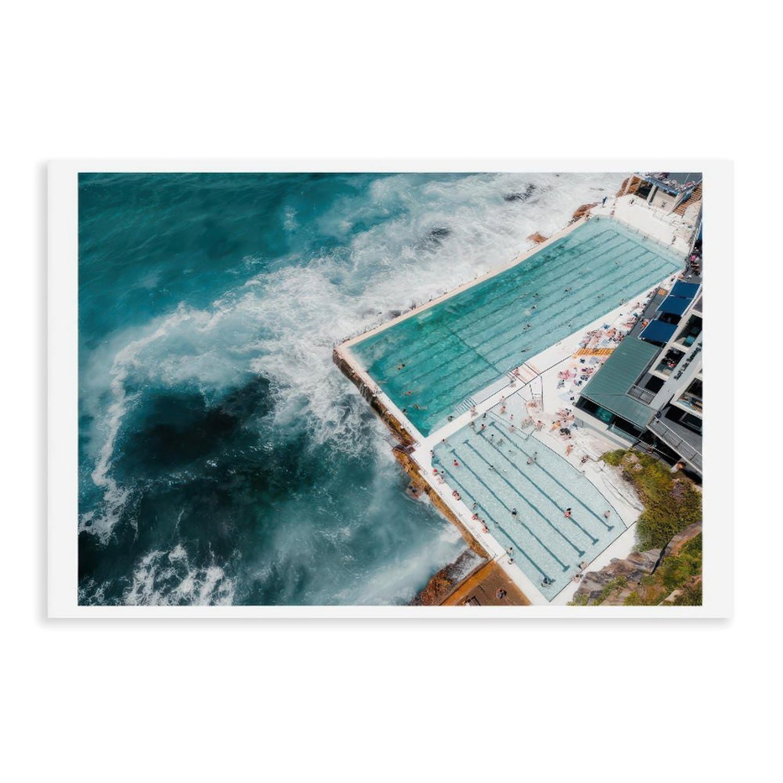 HEYANM Bondi Icebergs Print Sydney Rock Pool Australia Coastal Canvas Poster Bedroom Office Room Decor Gift Unframe 12x18inch