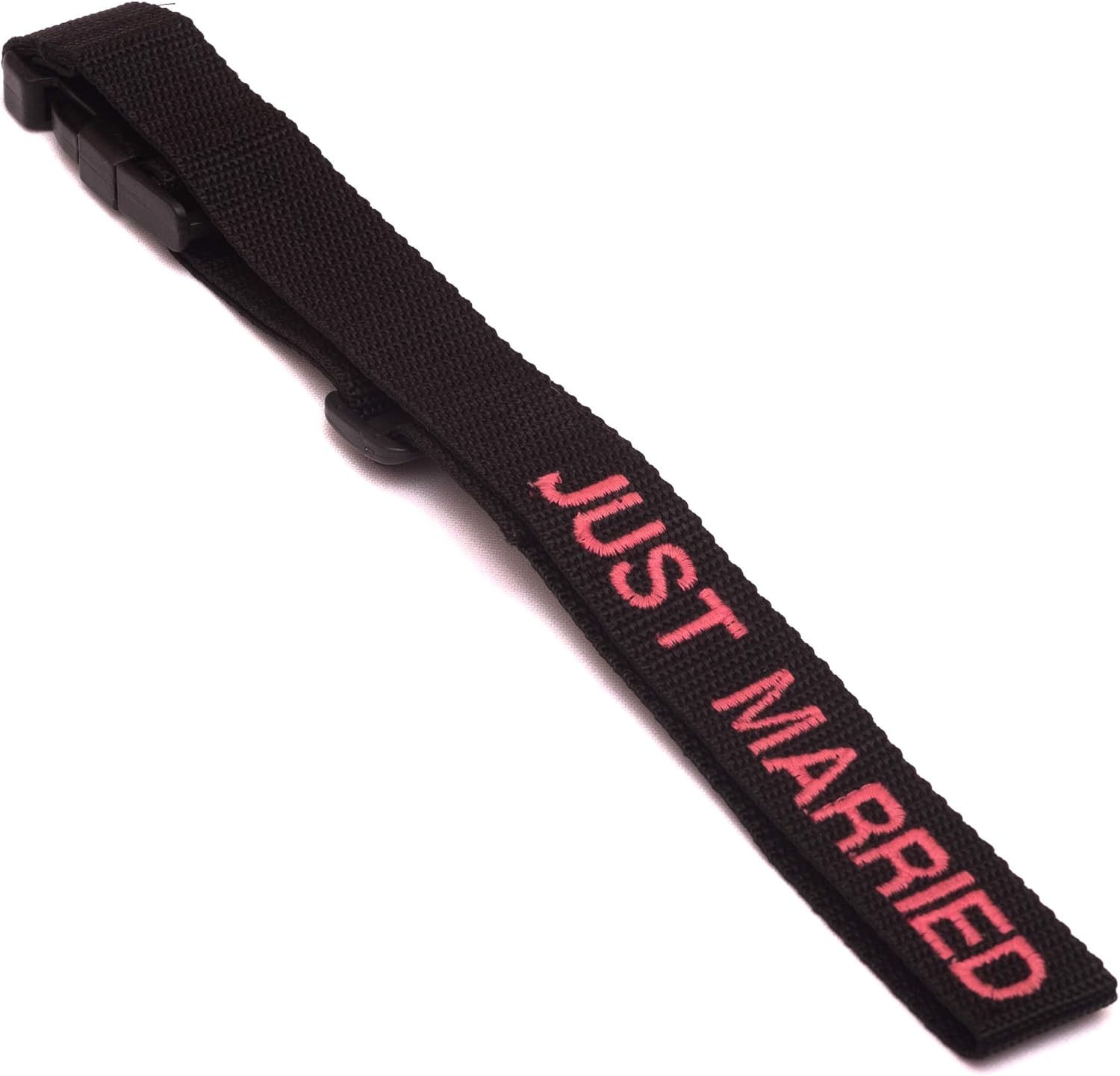 Personalised Straps JUST Married Luggage Strap (Black