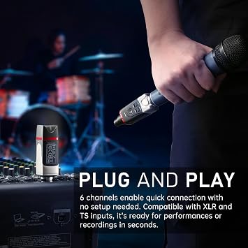 Xvive U35 Wireless Microphone System 5.8GHz Wireless XLR Transmitter and Receiver for Dynamic Microphone, Audio Mixer, PA System, Channel Scan Mode