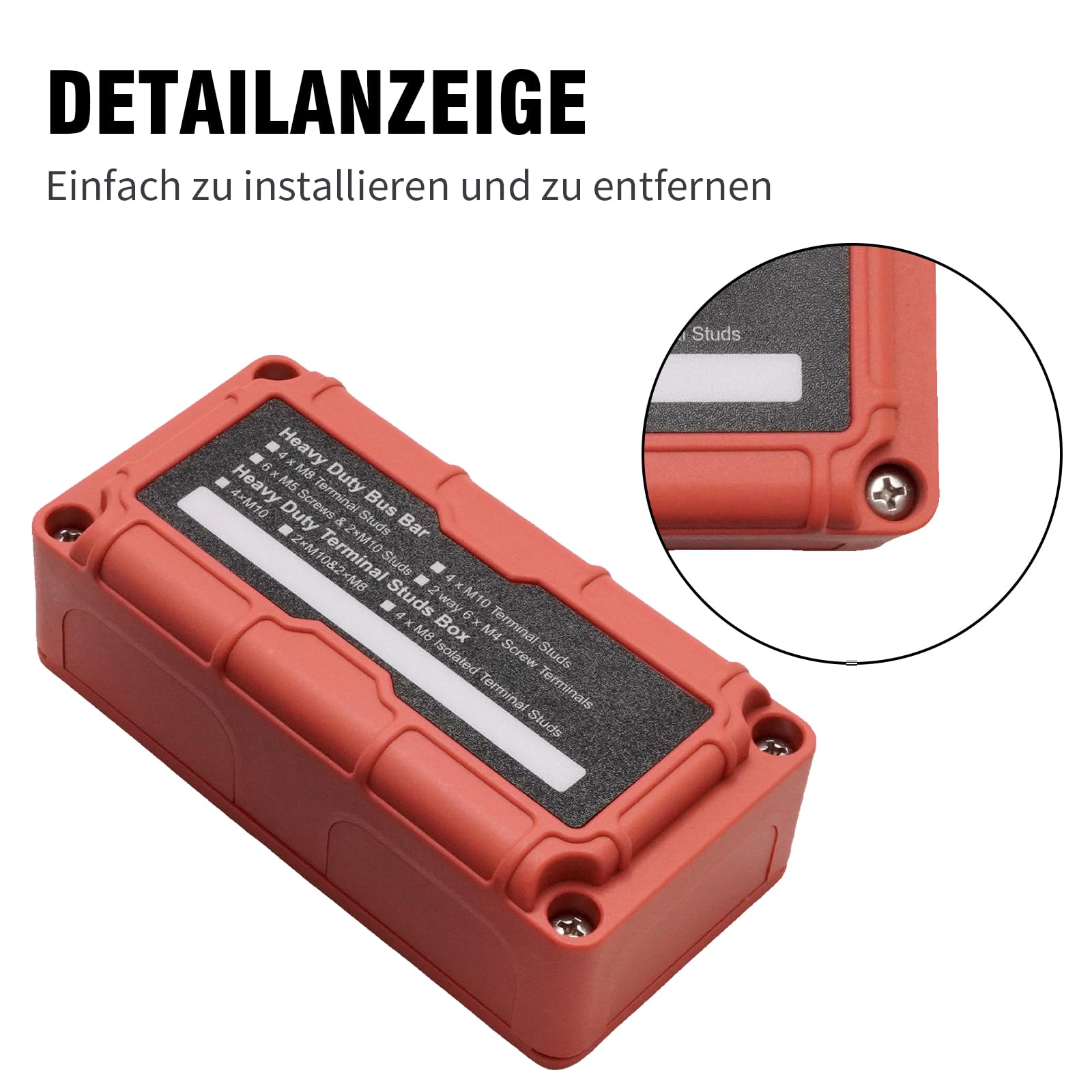 Hoypeyfiy 2 Stück Busbar 12V-48V 300A Busverteiler mit 4 x M8 Pfostenklemmblöcken, Hochleistungs-DC-Batterie-Bus 300 Ampere für Autos, LKWs, Wohnmobile, Solarboote