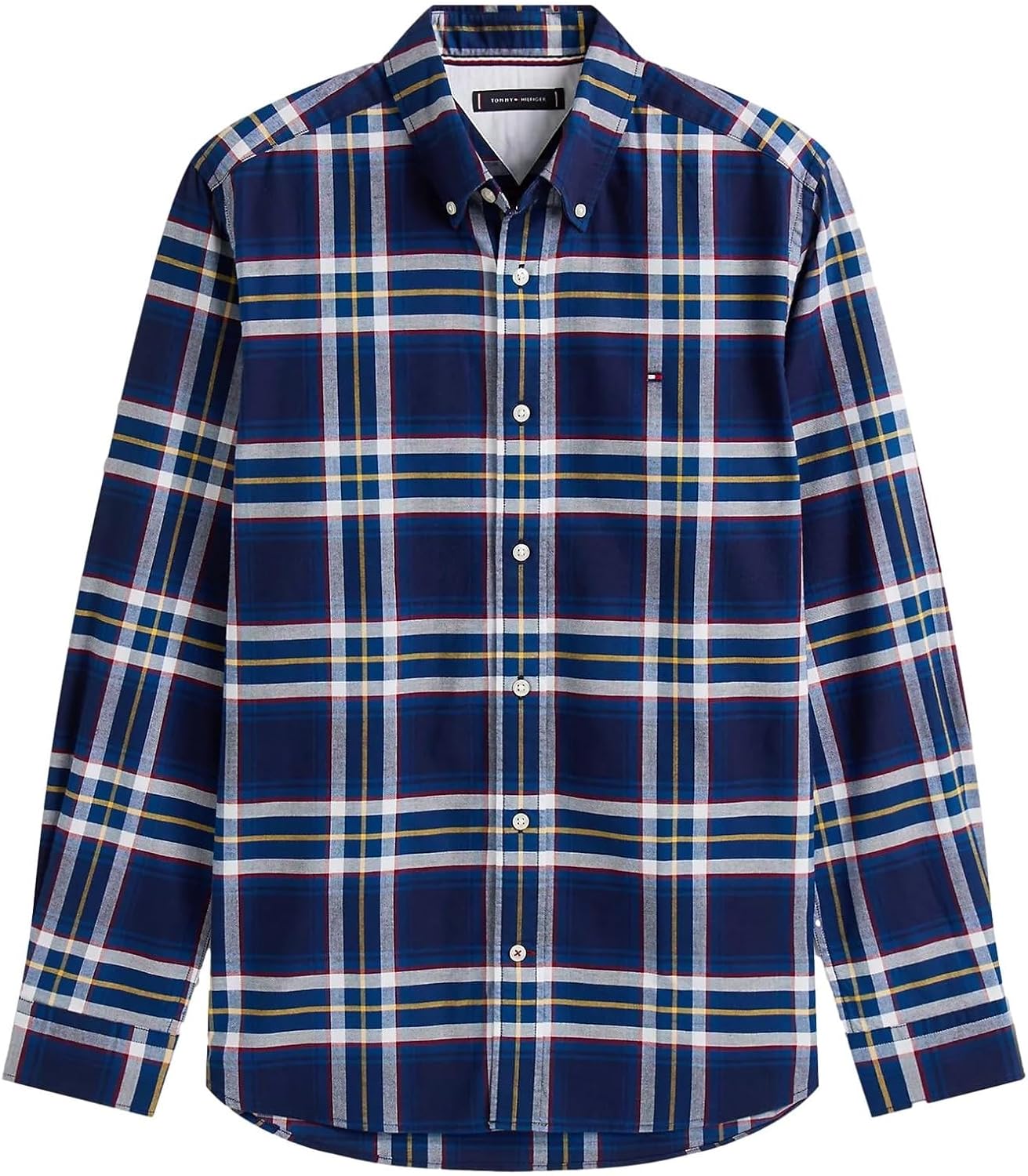 TOMMY HILFIGER Men's Signature Long Sleeve Casual Button Down Shirt in Regular Fit 2025 Collection