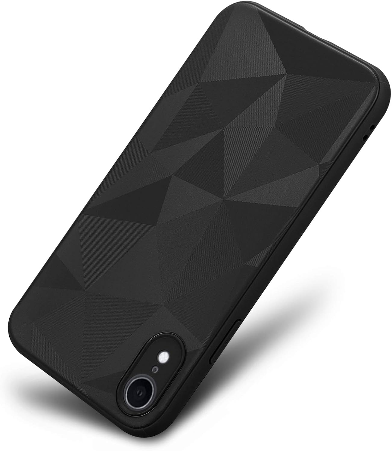 Kit Me Out World Abstract Series Case Designed for iPhone XR Case, Full Matte Slim Fit Flexible TPU Minimal Durable Protection Case Cover Abstract Triangles Design (Black)