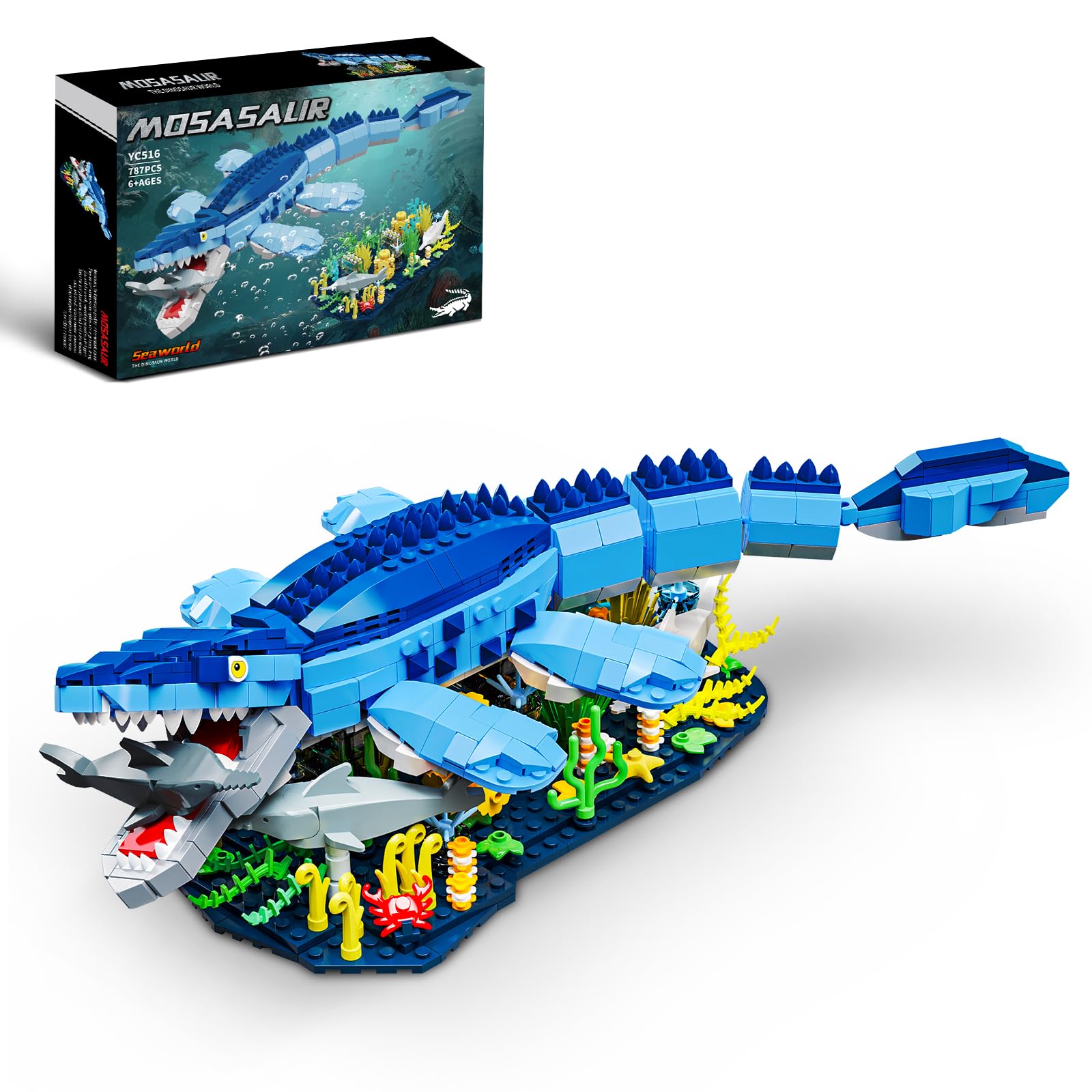 Mosasaurus INSOON Da Costruire Con Luci LED: 1219 Pezzi Per Un Modellino Marino Mobile