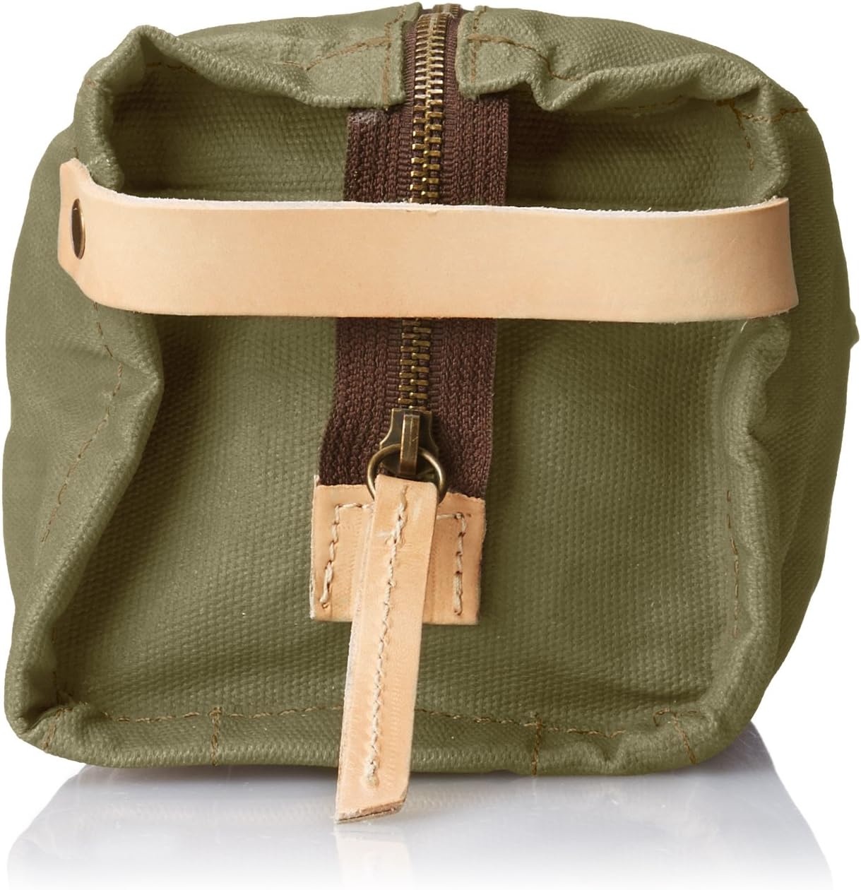 Will Leather Goods Men's Wax Coated Canvas Travel Kit, Olive, One Size
