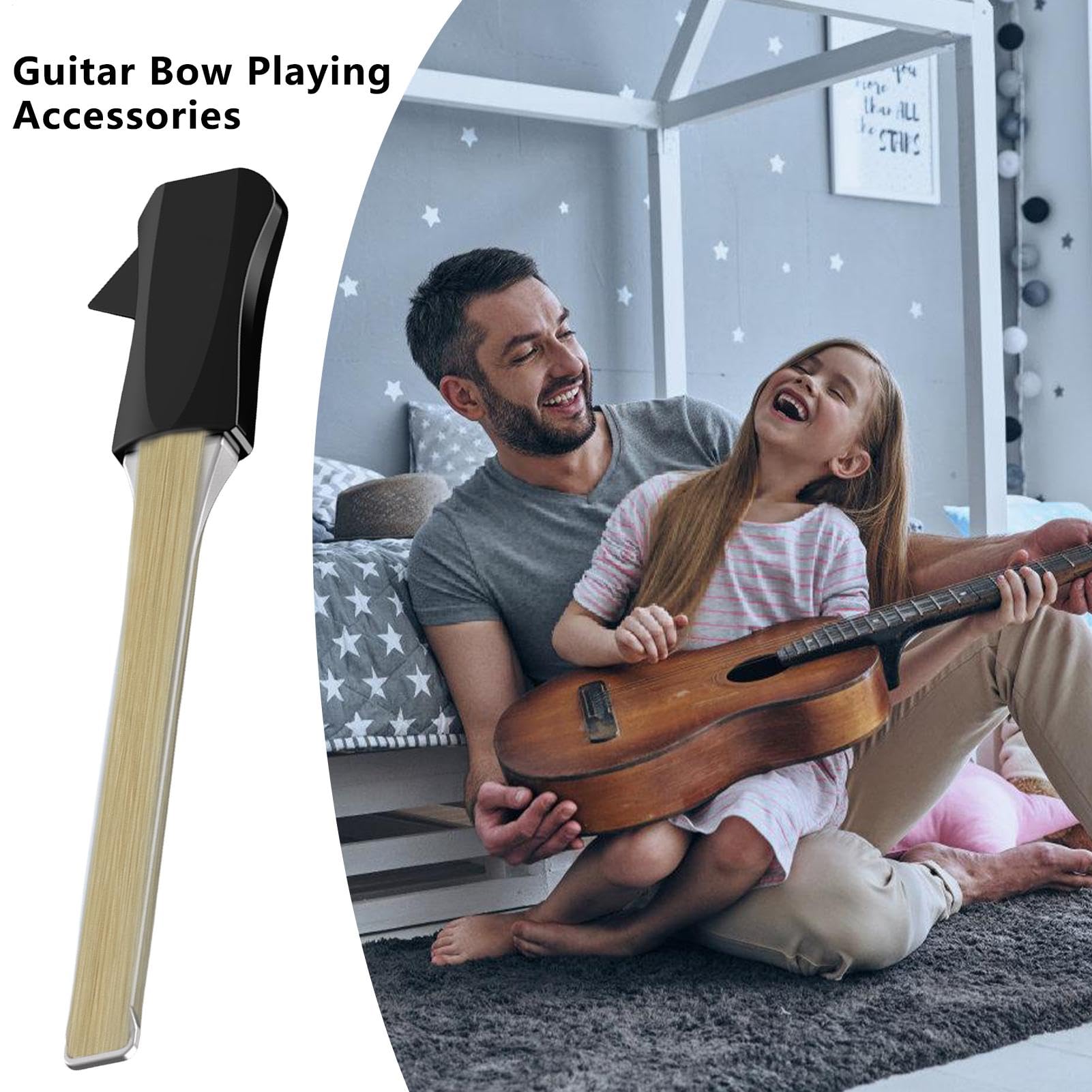 Guitar Playing Aids-Hovevags Guitar Bow, intégré, bâton de guitare double face | Instrument à chaîne effondrée polyvalent avec poignée confortable, support de jouabilité avancé pour les musiciens,