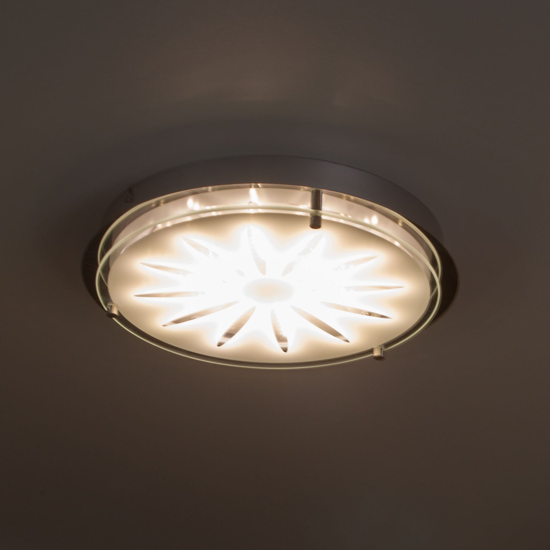 BRILLIANT Lampe Cathleen LED Wand- und Deckenleuchte 33cm chrom | 1x 15W LED integriert (SMD), (1565lm, 3000K) | Funktionale Deckenleuchte, 33cm Durchmesser