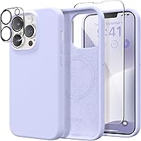 Vista 206 de GONEZ Funda de silicona para iPhone 14 Pro Max, compatible con MagSafe, con protector de pantalla + protector de lente de cámara, silicona líquida a