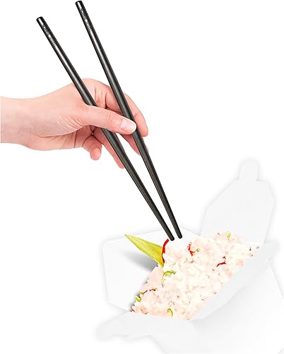 Miniatura 7 de Palillos chinos de titanio, extrafuerte, ultralivianos, profesional (Ti), los palillos vienen con una caja de aluminio de la más alta calidad, Fine,