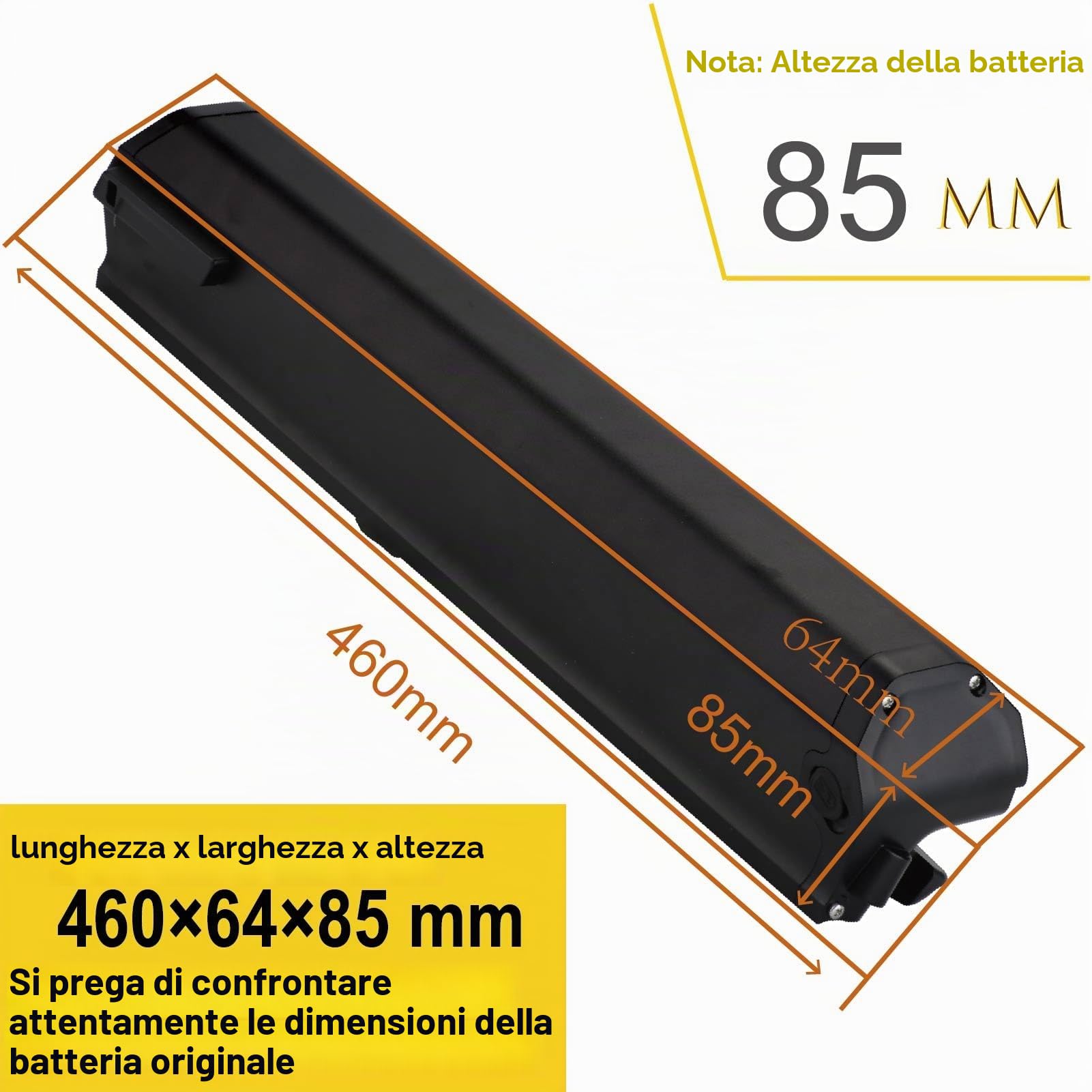 Batteria Ebike 36V 15Ah ricambio per Dorado Plus bicicletta elettrica scooter Li-ion con caricabatteria (36V 15Ah)