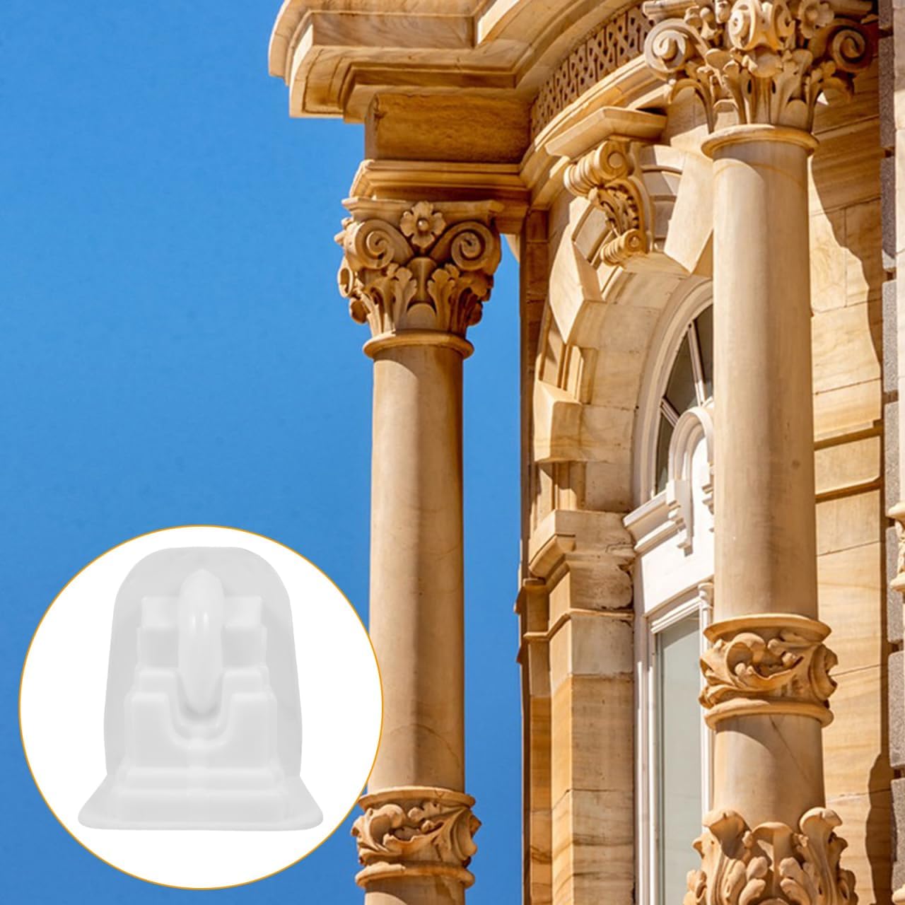 TEHAUX Roman Column Mold 8.07X6.88X3.77In Concrete Casting Mold for Decorative Corbel and European Villa Sculpture DIY Garden Craft
