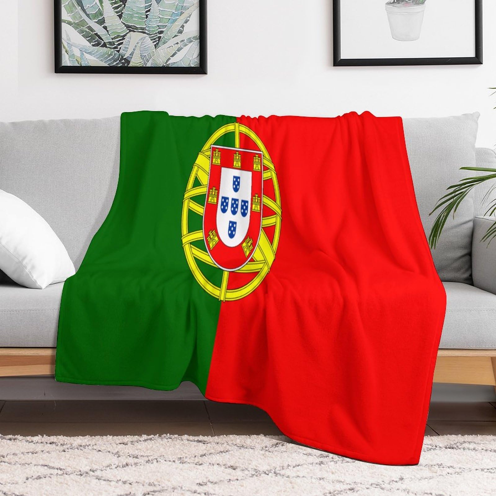 Couverture Portugal en polaire cadeau patriotique et doux pour chambre et voyage