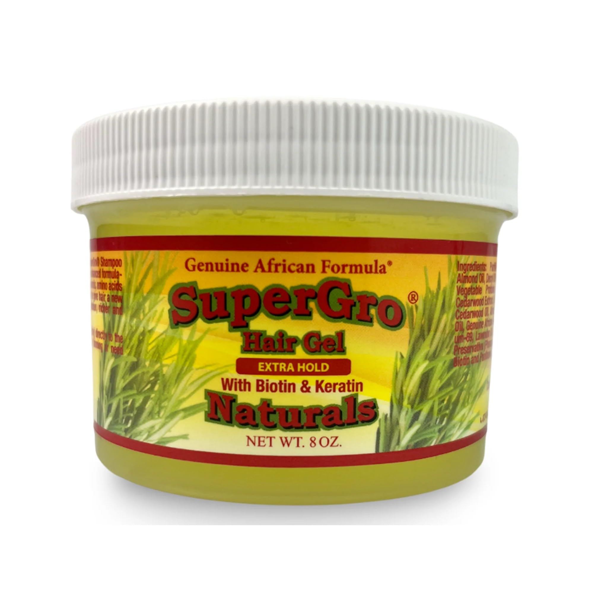 SuperGro Extra Hold Loc & Twist Gel for Natural Hair Styling – Ideal for Braiding, Retwisting Locs, and Edge Control – With Shea Butter, Biotin & Black Castor Oil – 8 oz