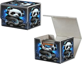 Dikoer Card Deck Box, MTG Commander Deck Box for Trading Cards, 100+ Sleeved Cards with PU Leather Magnetic Card Storage Box for TCG CCG Magic Cards - Panda