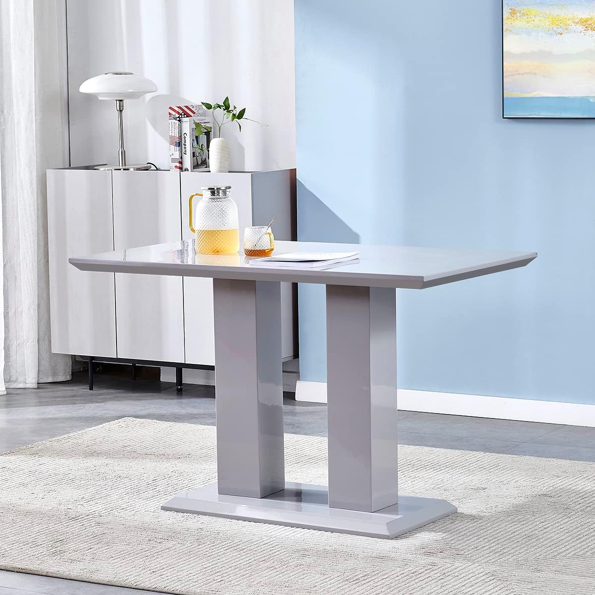 Furniturebox UK Rectangular Dining Room Table - Imperia Modern High ...