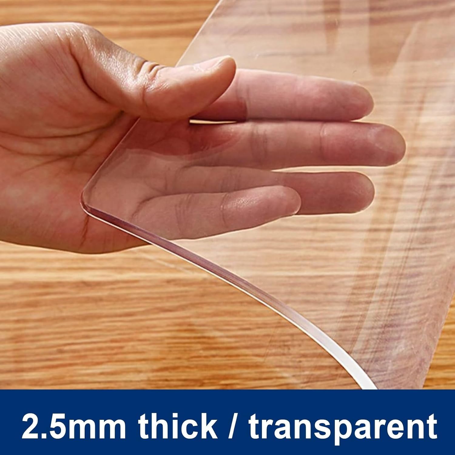 Clear Desk Cover Protector, 16"x28",2.5mm Thick Rectangle Waterproof Plastic Clear Pad Mat, Scratch Proof and Easy Cleaning for Office, Night Stand