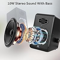 Vista 4 de OROW Computer Speakers,USB Powered Desktop Speakers with 6 Lights Modes,Bluetooth 5.0&3.5mm AUX Speaker,RGB Gaming Speakers for PC/Monitor(Black)