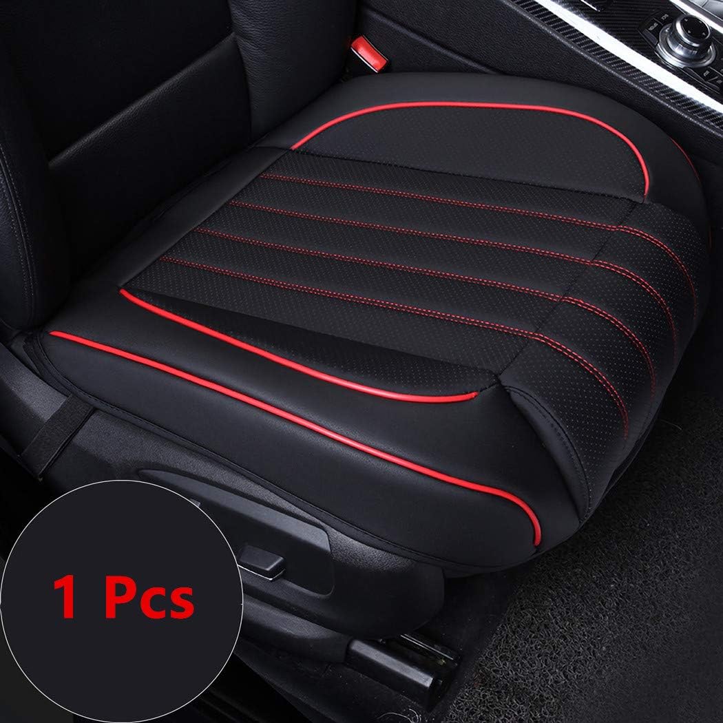 Car Seat Cushion,Luxury PU Leather Semi-Custom Car Front Driver Seat Cover Mat (Airbag Compatible) for Seat Decorate&Protector,Bottom Leather Patch Cover - Fit for Most Car, Truck, SUV, or Van