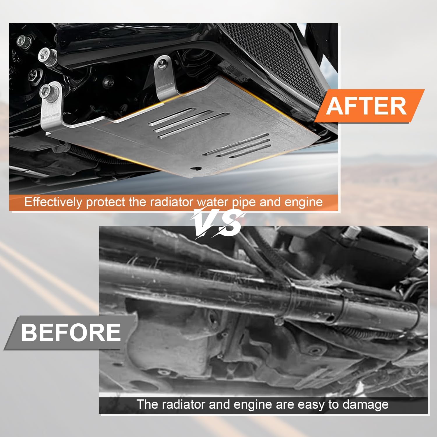 AUFER Lower Engine Base Chassis Protection Guard Skid Plate Cover Compatible With For 2024-Later Touring CVO Road Glide ST FLTRXSTSE FLTRXSE FLTRX CVO Street Glide FLHX FLHXSE Skid Bash Plate