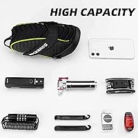 Vista 6 de ROCKBROS Bike Seat Bag with LED Light, Waterproof 3D Shell Bicycle Saddle Bag with Rain Cover for Road & Mountain Bikes