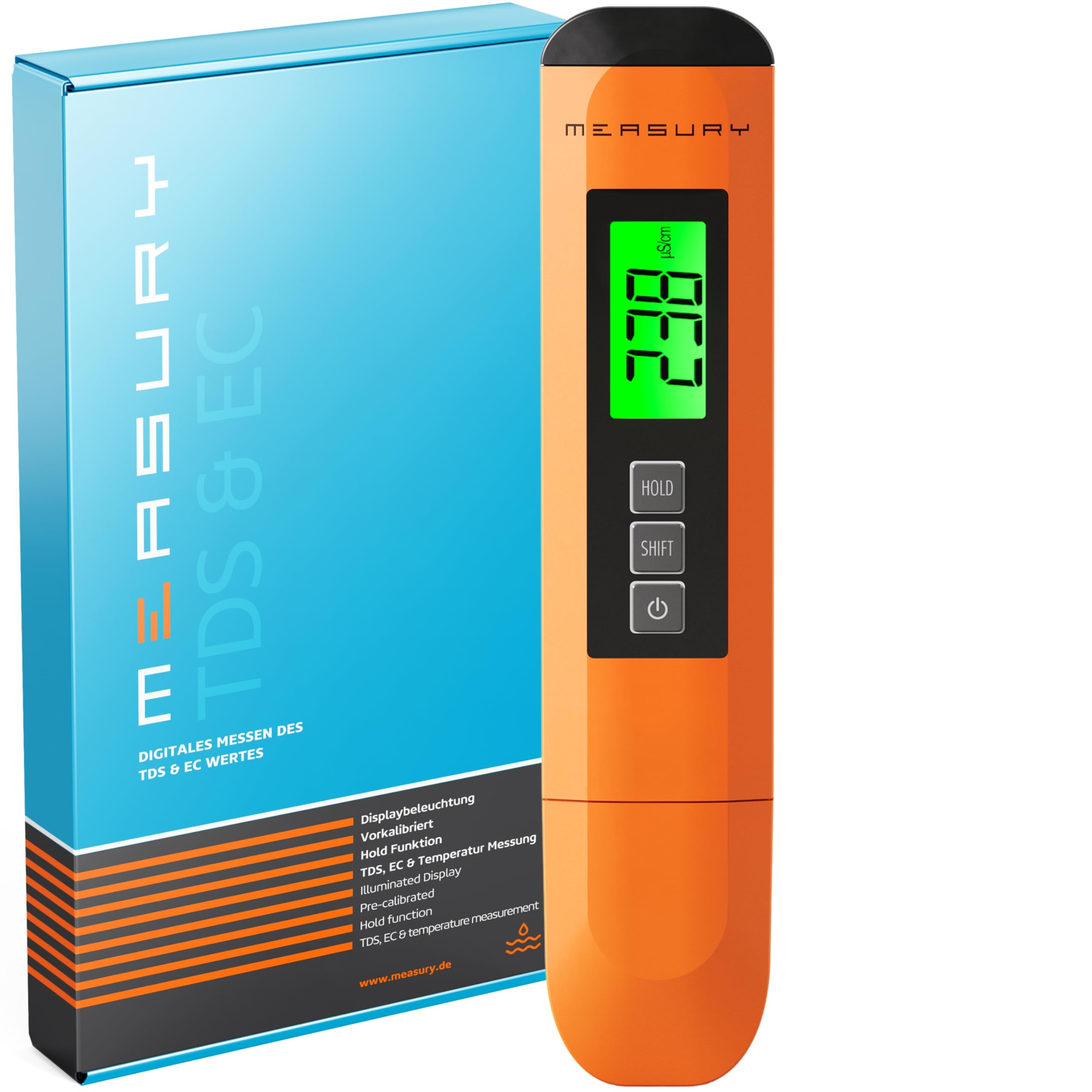 Measury Testeur TDS et Testeur EC - Conductimetre, Testeur Eau Aquarium, Testeur Eau Piscine - Testeur d'eau Potable