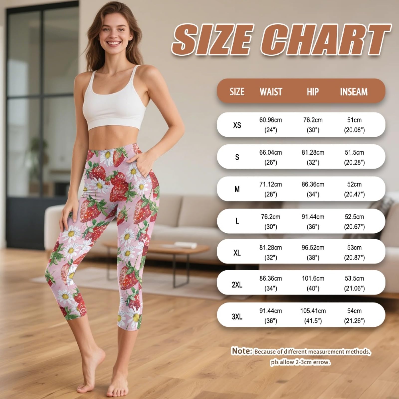 Amzbeauty Leggings de gimnasio para mujer con bolsillos, cintura alta, control de abdomen, pantalones de yoga, leggings capri, entrenamiento, correr, uso diario y ocio