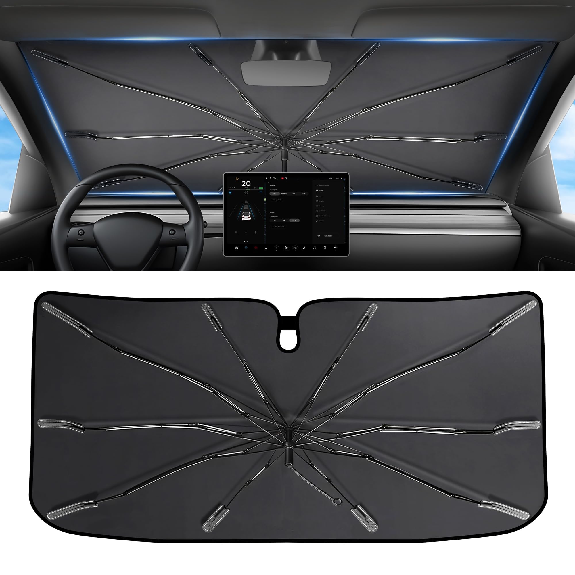 DAZANZAN 2026 Upgraded Windshield Sun Shade Umbrella