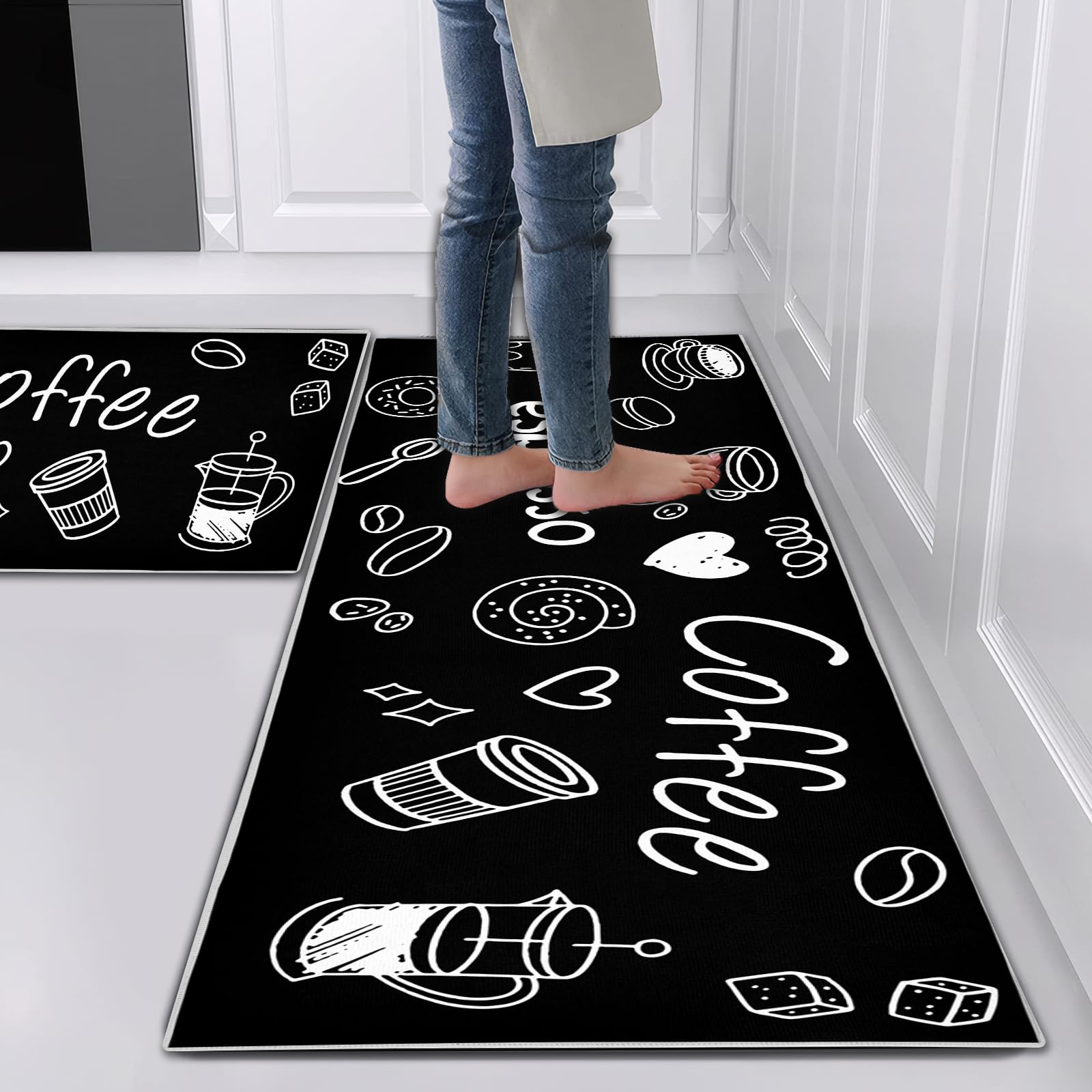 HomeLife Tappeto Cucina Antiscivolo Lavabile Lungo 55X140 Made in Italy | Passatoia Moderna in Ciniglia Colorata Con Disegno Piazzato | Tappeto Runner