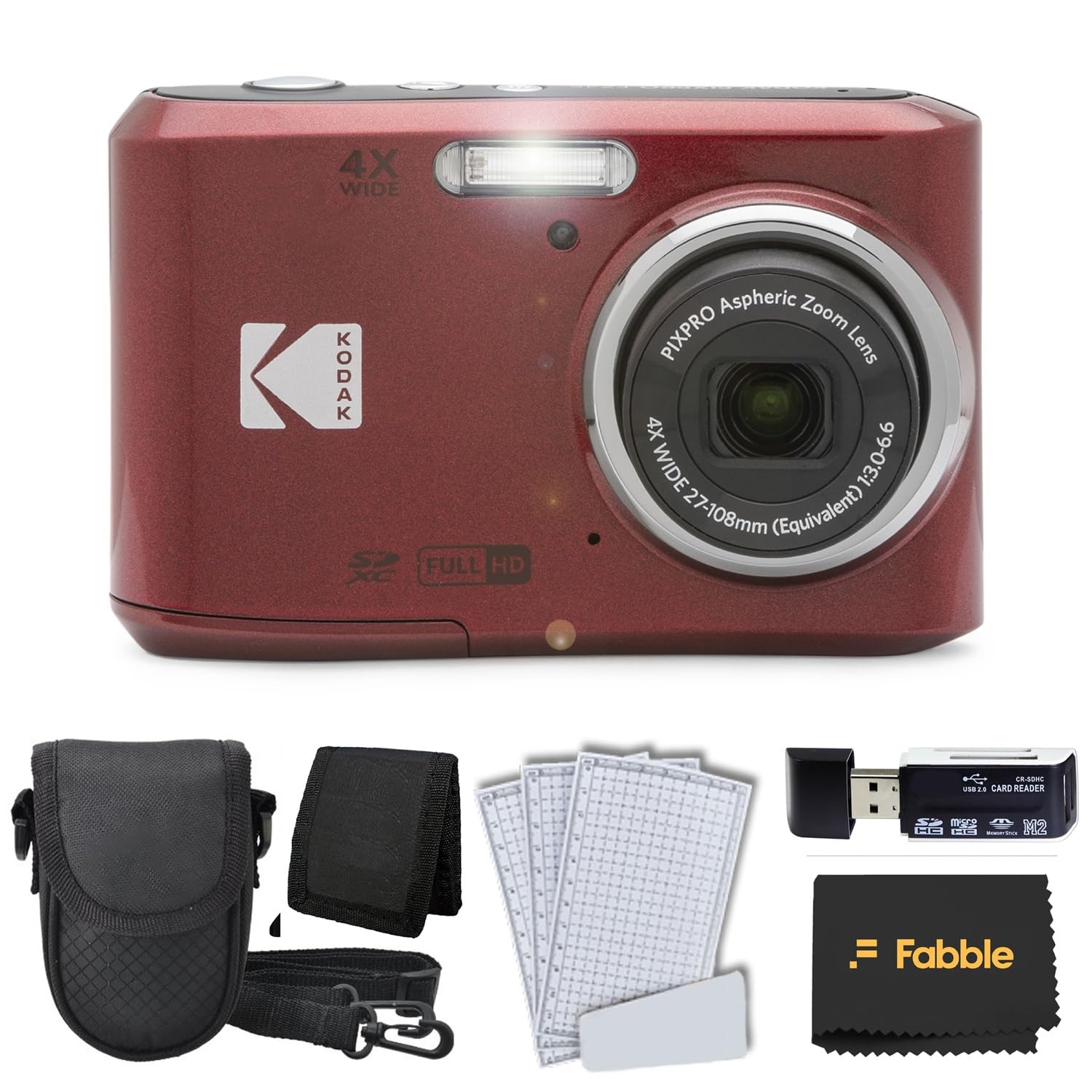 Kodak PIXPRO FZ45 Digital Camera (Red) 16MP 4X Optical Zoom 27mm Wide Angle Compact Point & Shoot Camera Bundle with Case, SD Card Reader, Screen Protectors, Memory Card Wallet & Accessories Kit-image-10