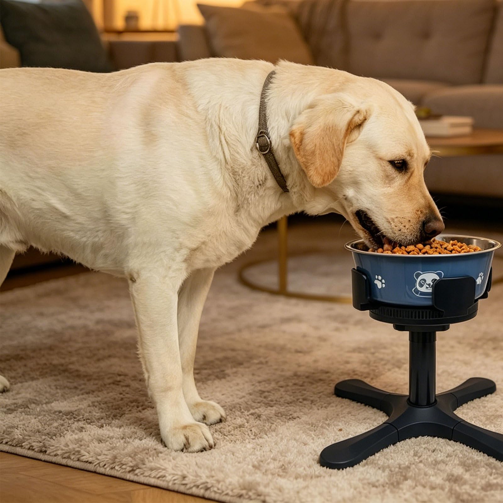 Soporte de platos estirados para mascotas que ahorra espacio, altura regulable, para comederos de mascotas, soporte portátil para alimentos para perros, cuenco elevado para perros