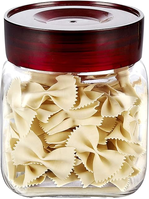 Royalford 1800ml Air-proof Glass Jar Square Shaped, Healthier Choice, Maximum Freshness and Dishwasher Safe -Food Storage Container with Lid, Airtight Sealed Glass Container  Durable and Transparent