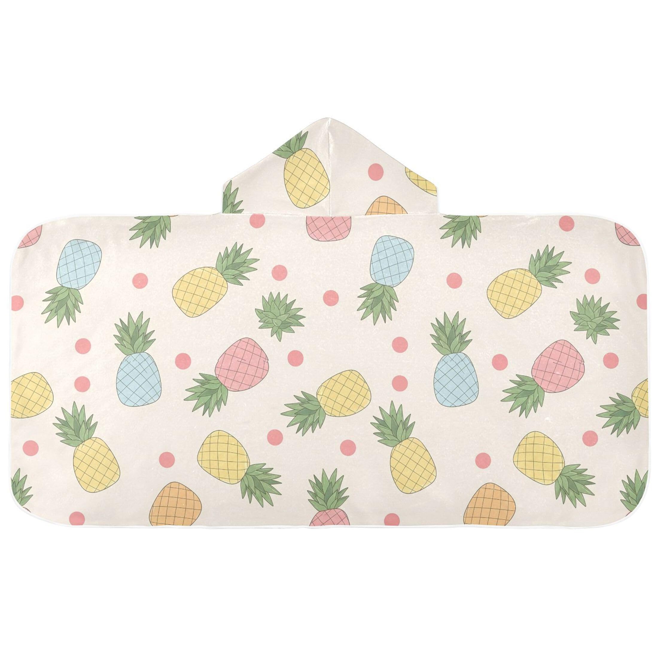 Fuauuyl Pineapples Hooded Baby Bath Towel Soft & Breathable Towel for Newborns Infants Toddlers, Nursery Essential