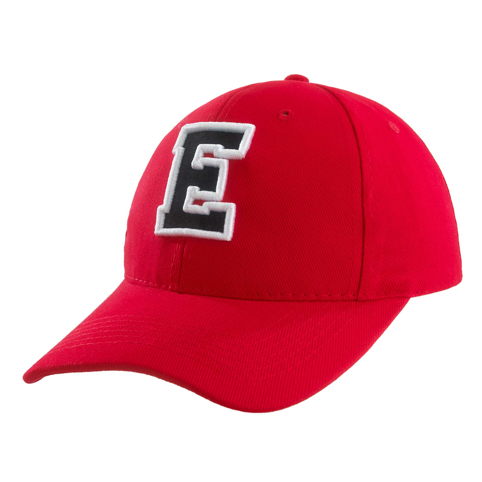 4sold Gorra de béisbol ajustable con letras rojas y negras para niños y niñas con letras bordadas en 3D, gorra deportiva para niños