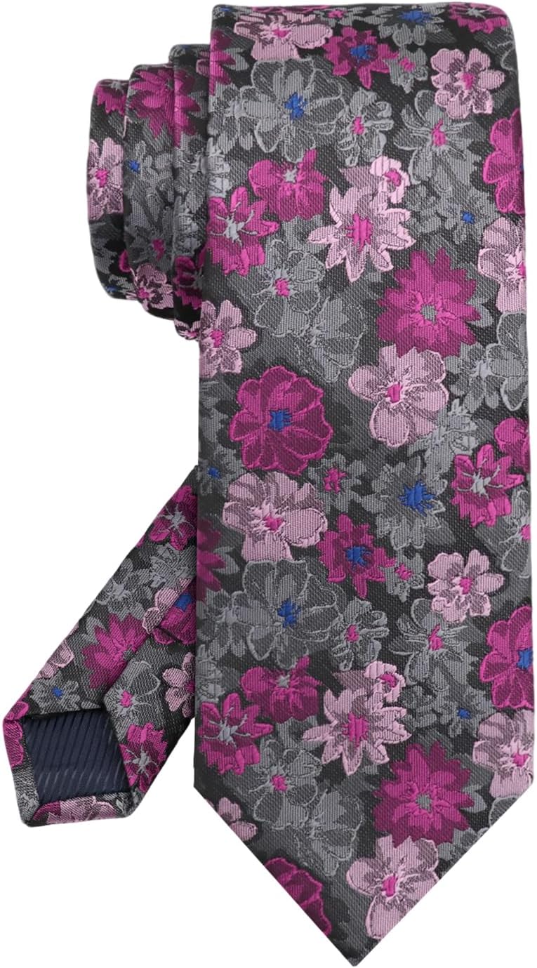 Floral Ties for Men, 2.76in / 7cm Luxury Mens Ties Self-Tie Men's Necktie for Formal Wedding Party Business Banquet