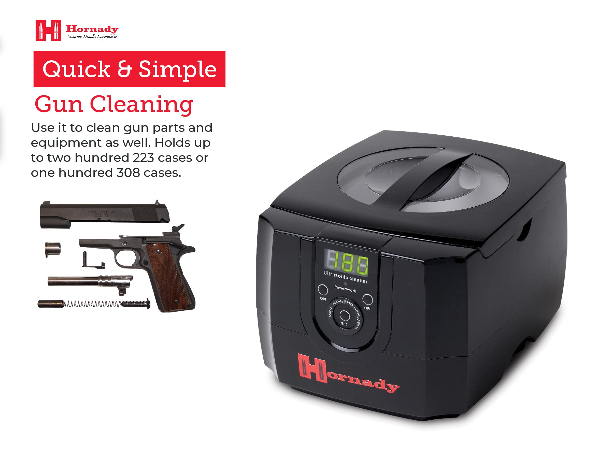 Hornady LockNLoad Sonic Cleaner Clean Cases, Gun Parts and