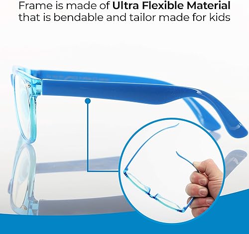 Miniatura 5 de GALVANOX Gafas de luz azul para niños (paquete de 4) con bloqueo de luz azul para computadorajuegos (de 3 a 12 años)