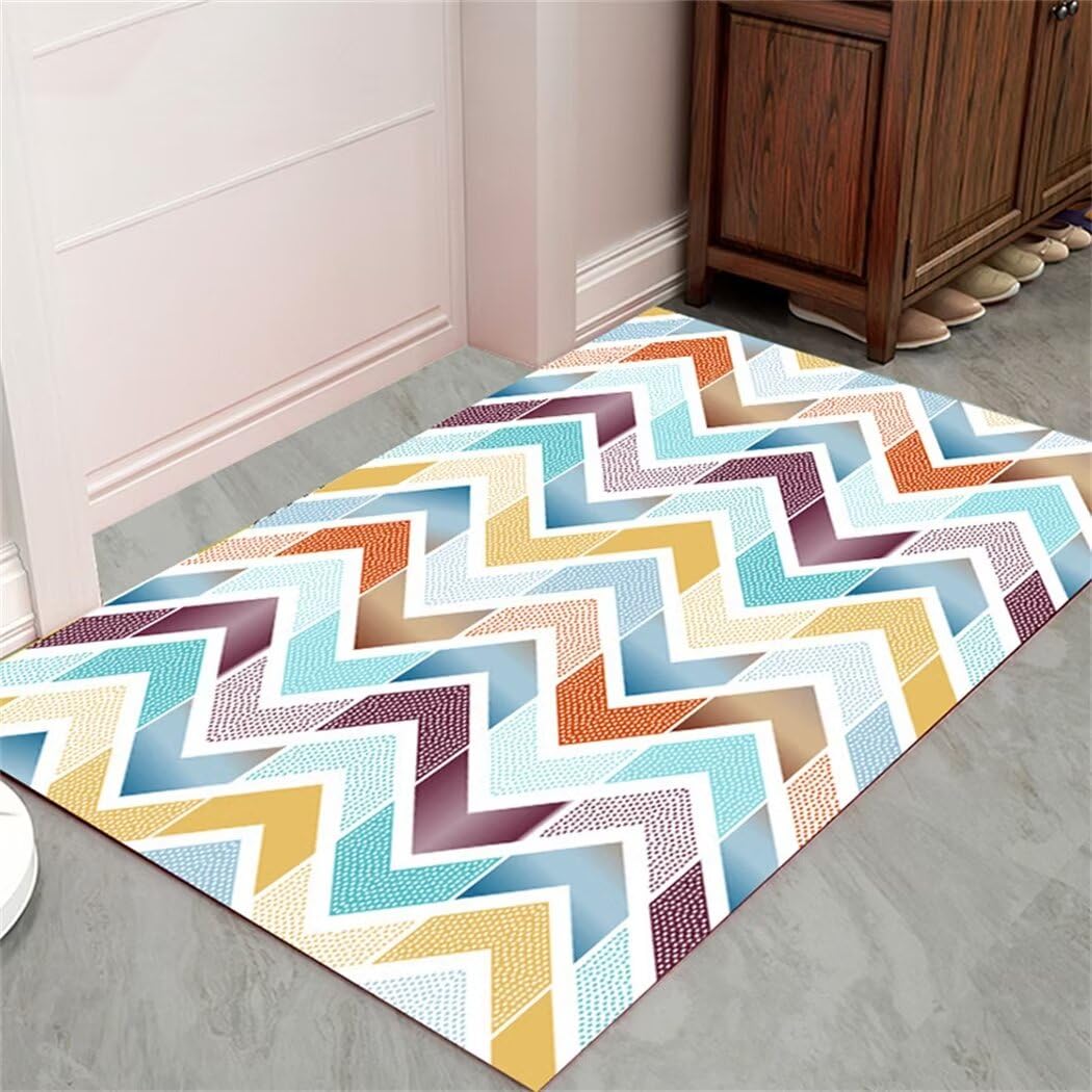 Moquette couloir 160x200cm lavable grand format avec motif ondulé moderne